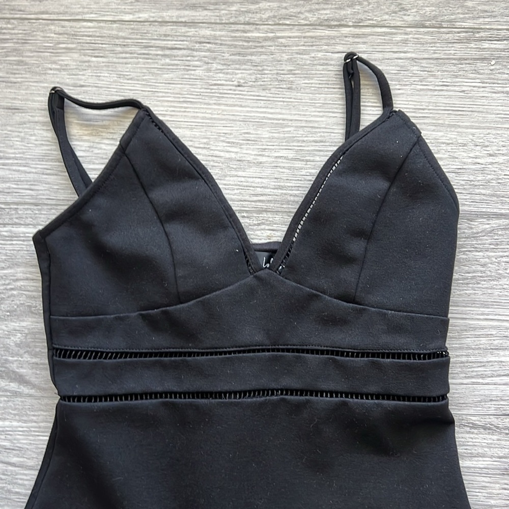 Lulu’s Cocktails and Confidence Black Crochet Bodycon Mini Dress Size XS - Picture 3 of 12